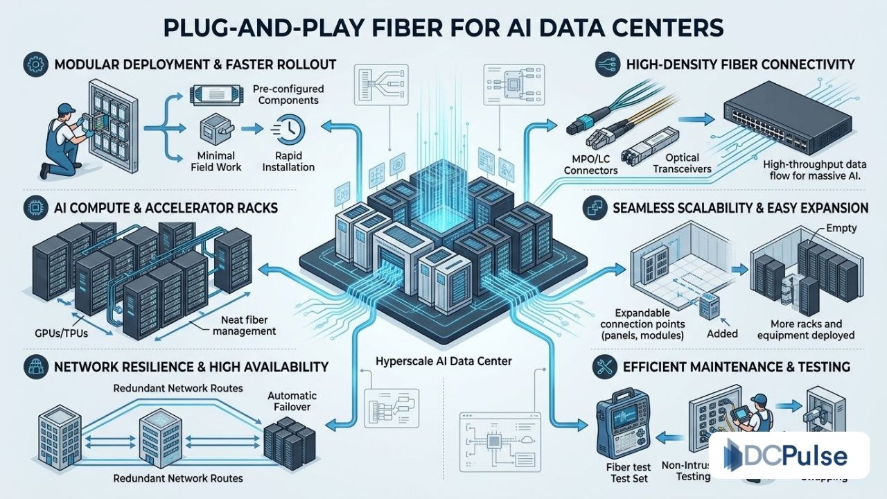 Plug-and-Play Fiber Moves Connectivity Toward Modularity