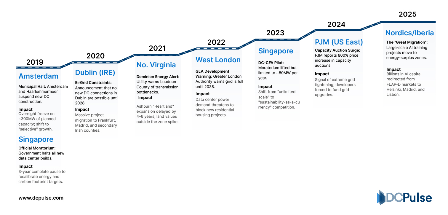 Timeline of Power-Limited Market Decisions (2019&ndash;2025)