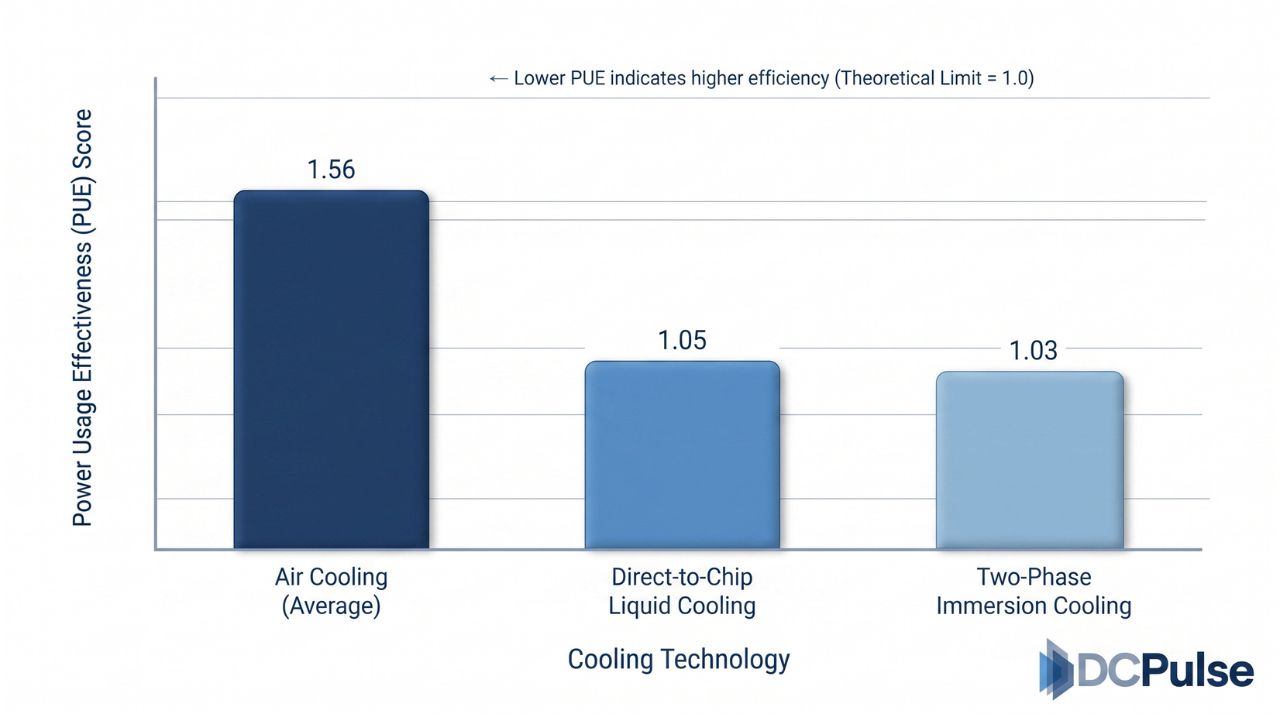 Data Center PUE by Cooling Technology Type