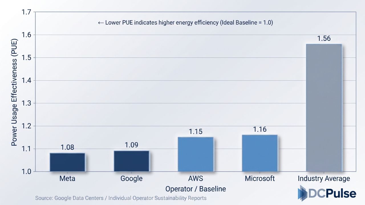 Hyperscaler vs. Industry Average PUE