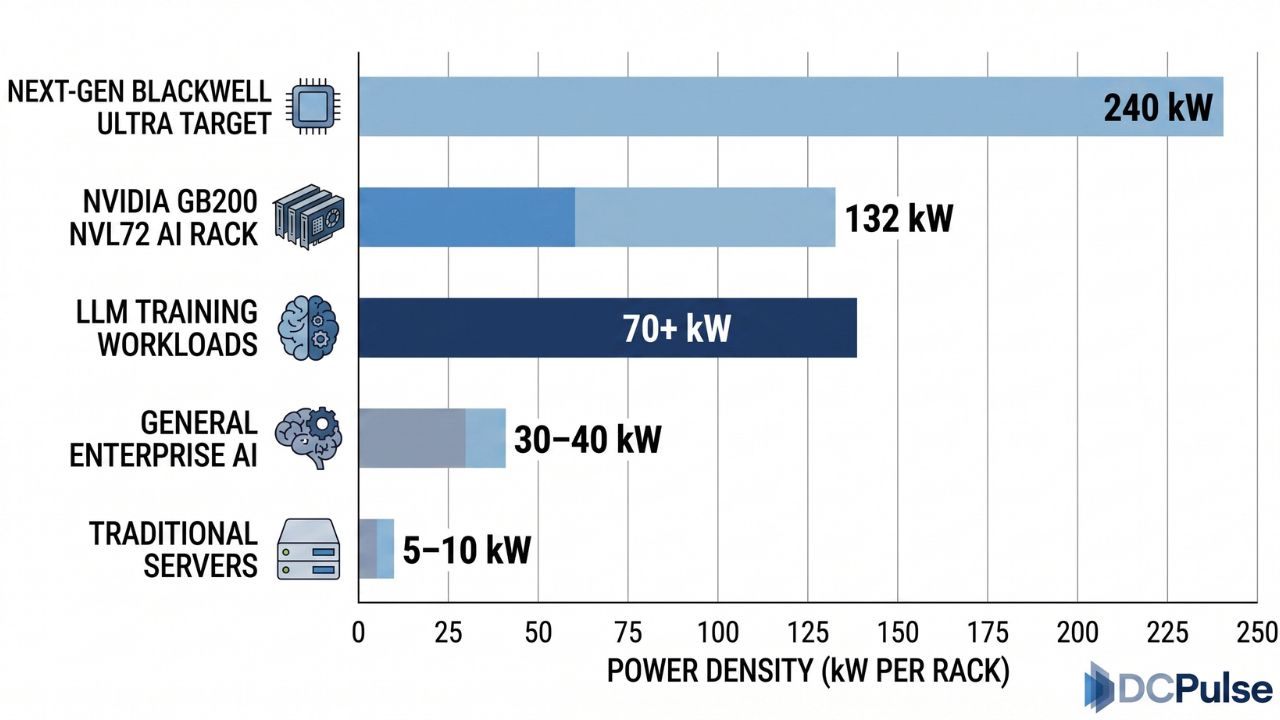 Rack Power Density Benchmarks by Workload Type